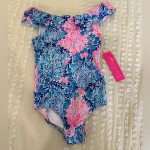 Lilly Pulitzer kids size 10 Pink and Blue One Piece Swimsuit